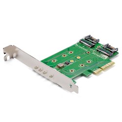 TARJETA PCI EXPRESS STARTECH 3 PUERTOS M.2 NGFF PARA SD SOPORTA 1X SDD M.2 PCLE NVME- 2X SSD M.2 SATA III- ADAPTADOR PCLE