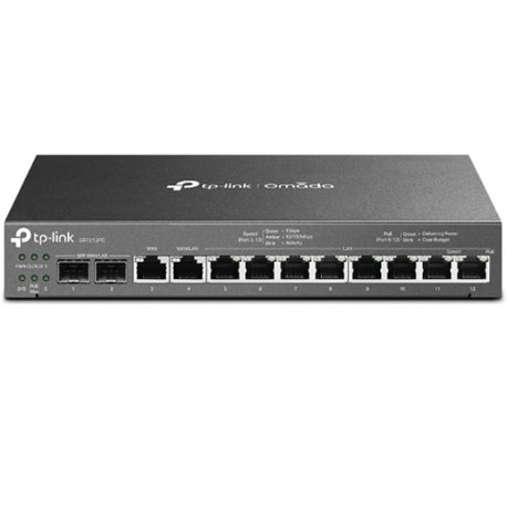 TP-LINK OMADA 3-EN-1 GIGABIT VPN ROUTER MULTI-WAN ER7212PC 2 SFP WAN/LAN 1 WAN 1 LAN/WAN 8 LAN POE+ MAX 110W