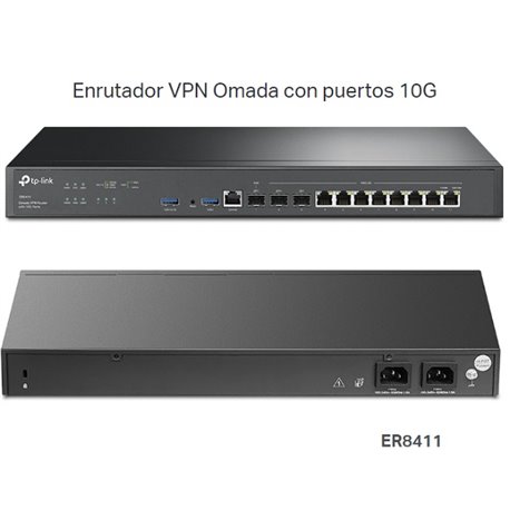 TP-LINK OMADA VPN ROUTER MULTI-WAN ER8411 2 PTOS 10GE SFP+(1-WAN 1-WAN/LAN) 1PTO SFP WAN/LAN 8 PTOS 1GE WAN/LAN