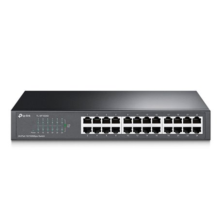 SWITCH TP-LINK TL-SF1024D 24 PUERTOS 10/100M NO ADMINISTRABLE PARA ESCRITORIO Y MONTAJE EN RACK