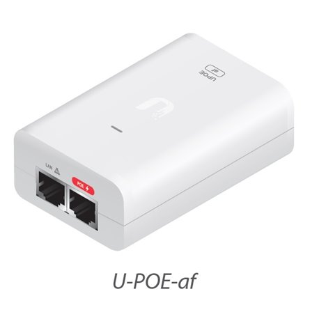 UBIQUITI U-POE-AF INYECTOR PoE GIGABIT PARA EQUIPOS UBIQUITI / 48 VDC / 0.32A / 802.3AF / COLOR BLANCO