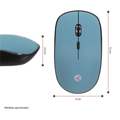 MOUSE TECHZONE INALAMBRICO RUBBER VERDE 1200DPI AHORRO DE ENERGIA