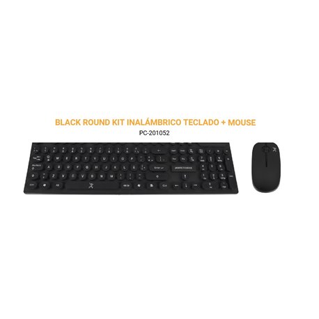 KIT TECLADO Y MOUSE INALAMBRICO PERFECT CHOICE BLACK ROUND