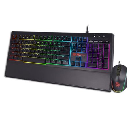 KIT TECLADO Y MOUSE THERMALTAKE GAMING CHALLENGER ELITE SWITCH MEMBRANA 19 ANTI-GHOSTING NEROS RGB 3200DPI