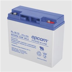 BATERIA EPCOM DE RESPALDO PARA EQUIPO ELECTRONICO / UL / 12V @ 18 AH / TECNOLOGIA AGM-VRLA / USO ALARMAS DE INSTRUSION, INCENDIO
