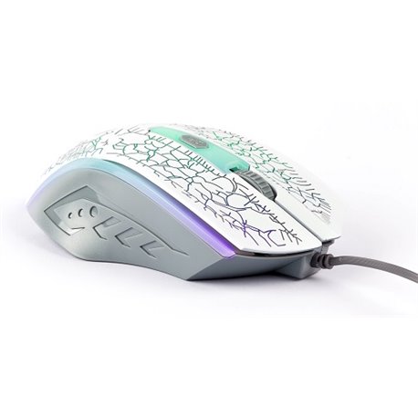 MOUSE GAMER NACEB ALAMBRICO BLANCO ILUMINADO 1200DPI 4 BOTONES