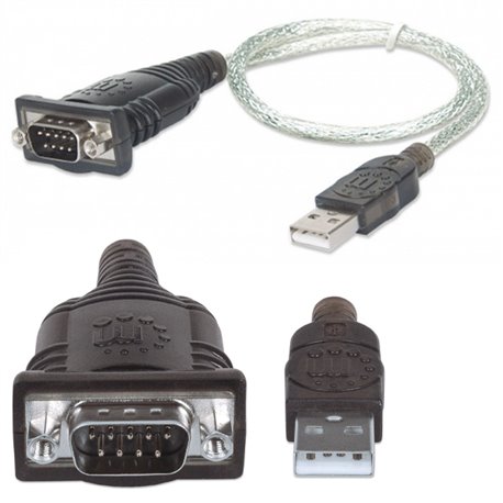 CONVERTIDOR MANHATTAN USB A SERIAL DB9M 1.8 M 115KBPS