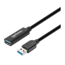 Cable Manhattan Extencion activa USB V3.0 10M negro