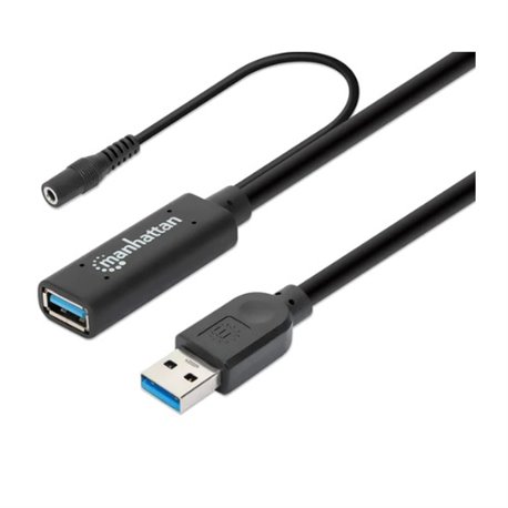 Cable Manhattan Extencion activa USB V3.0 15M negro
