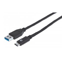 CABLE MANHATTAN USB-C V3.1 C-A 1M NEGRO