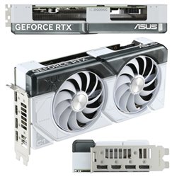 TJ video ASUS 12GB RTX 4070 Dual Edition White GDDR6X 1xHDMI 3xDP 2xFan DUAL-RTX4070-O12G-WHITE