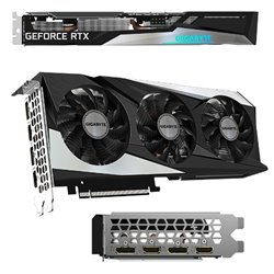 TJ video Gigabyte 12GB RTX 3060 Gaming GDDR6 2xHDMI 2xDP 3xFan RGB Fusion GV-N3060GAMING OC-12GD rev 2.0