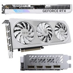 TJ de video Gigabyte 8GB Geforce RTX 4060 AERO Fusión RGB GDDR6 2xDP 2xHDMI Blanca