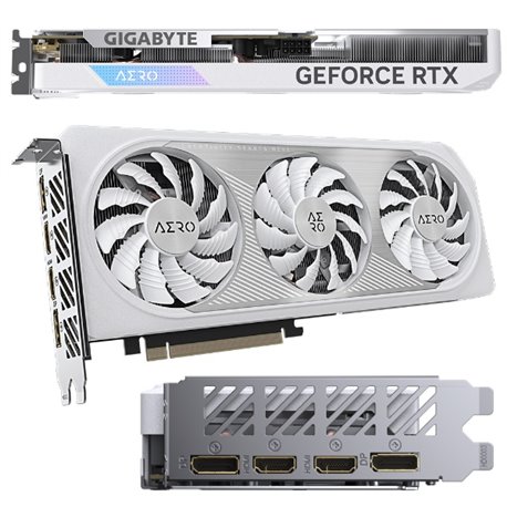 TJ de video Gigabyte 8GB Geforce RTX 4060 AERO Fusión RGB GDDR6 2xDP 2xHDMI Blanca