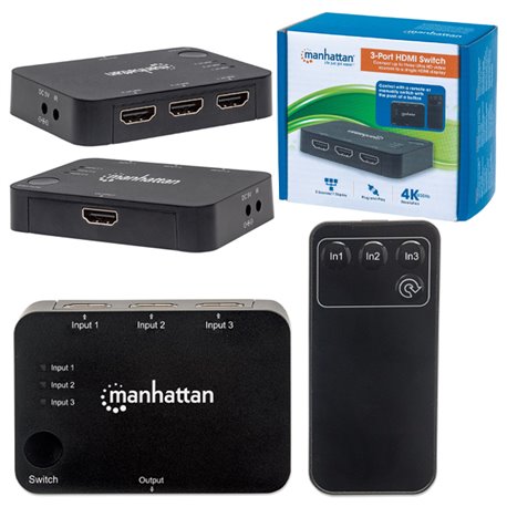 SWITCH HDMI MANHATTAN 1.4 3 ENTRADAS: 1 SALIDA