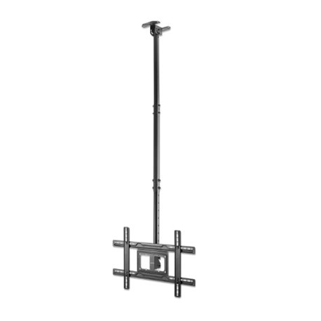 Soporte Manhattan para TV 37 a 80 pulg techo 50KG con inclinacion y giro extencion telescopica negro plano o curvo
