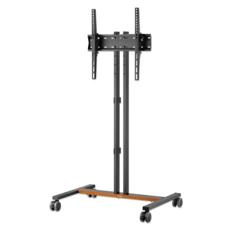 Soporte Manhattan para TV 34 a 45 pulg tipo carro 35KG inclinacion compacto negro/cafe plano o curvo