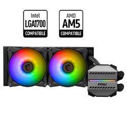 Enfriamiento liquido MSI MAG CORELIQUID M240 ARGB 240mm Compatible AM5/LGA 1700