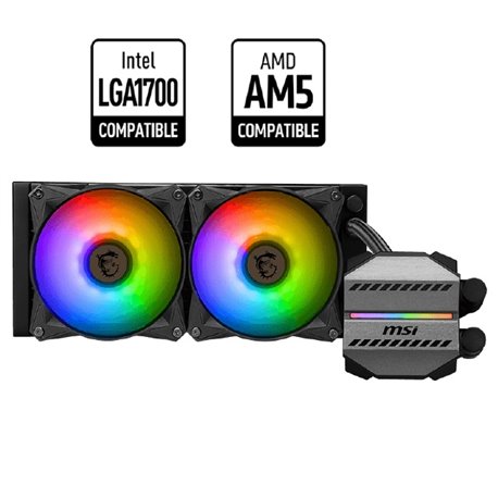 Enfriamiento liquido MSI MAG CORELIQUID M240 ARGB 240mm Compatible AM5/LGA 1700