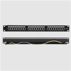 Panel de Parcheo Linkedpro de impacto (110) Blindado (STP) de 24 puertos Cat6 19in