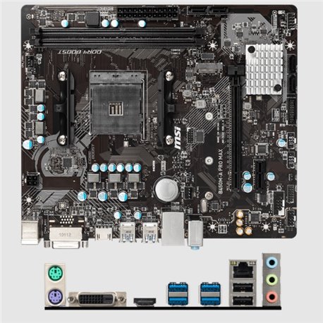 MB MSI B450M-A PRO MAX AM4 hasta 32GB 2xDDR4 2667Mhz a 4133Mhz HDMI DVI-D