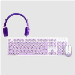 Kit de Teclado y Mouse Perfect Choice Alambrico Farben 3 en 1 USB Morado