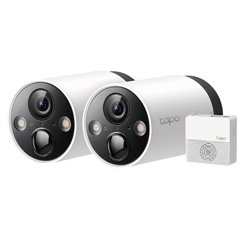 KIT VIDEOVIGILANCIA TAPO C420S2 CON 1 HUB (slot microSD) Y 2 CAMARAS WIRELESS 2.4GHz 802.11n IP65 2K QHD AUDIO 2 VIAS