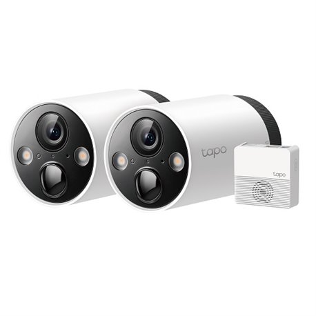 KIT VIDEOVIGILANCIA TAPO C420S2 CON 1 HUB (slot microSD) Y 2 CAMARAS WIRELESS 2.4GHz 802.11n IP65 2K QHD AUDIO 2 VIAS