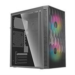 GABINETE ACTECK FUJI GC470 / MINI TORRE / MICRO ATX , MINI ITX / FUENTE 500W / VENTILADOR RGB / PANEL ACRILICO, METAL / AC-93583