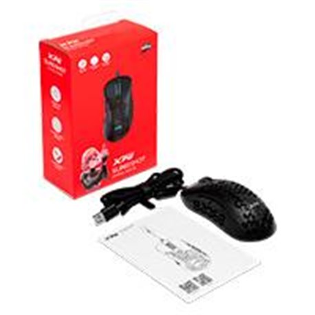 MOUSE XPG SLINGSHOT SWITCH OPTICO PIXART PMW 3360 400-12000 PPP 250 IPS 6 BOTONES USB TIPO A NEGRO LED 4 MODOS DE ILUMINACION GA
