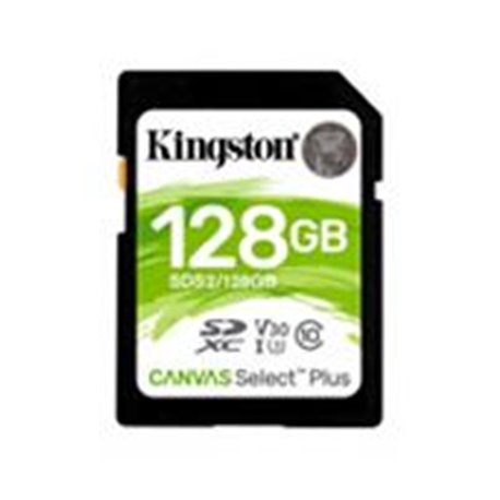 MEMORIA FLASH SD KINGSTON SDXC CANVAS SELECT 128GB 100R CL10 UHS-I V30(SDS2/128GB)