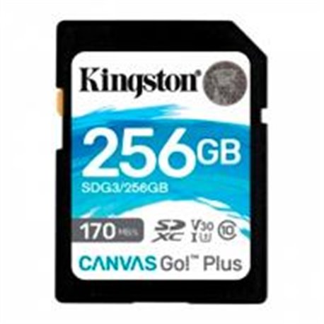 MEMORIA FLASH SD KINGSTON SDXC SDXC CANVAS SELECT 256GB 100R CL10 UHS-I V30 (SDG3/256GB)