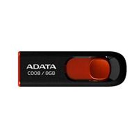 MEMORIA ADATA 16GB USB 2.0 C008 RETRACTIL NEGRO- ROJO