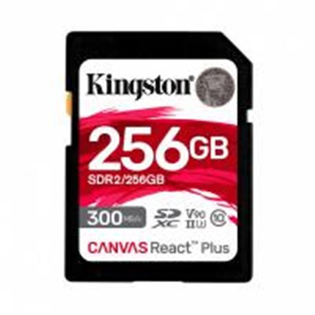 MEMORIA FLASH SD KINGSTON SDXC CANVAS REACT PLUS 256 GB 300R UHS-II V90(SDR/256GB)