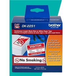 CINTA BROTHER PARA ETIQUETA BLANCA DK2251 60.96MMX15.24MM QL-800/QL-810W/QL-820NWB (1 ROLLO)