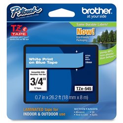 CINTA BROTHER TZE545 BLANCO-AZUL PRINT TOUCH PT9800PCN/PT300/310B/330/530 18MM