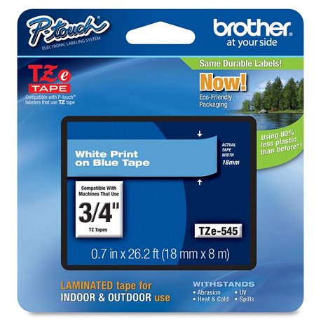 CINTA BROTHER TZE545 BLANCO-AZUL PRINT TOUCH PT9800PCN/PT300/310B/330/530 18MM