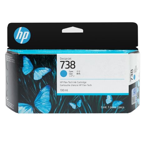 TINTA HP LF 738 498N5A CIAN DESIGNJET T850 / T950 130ML
