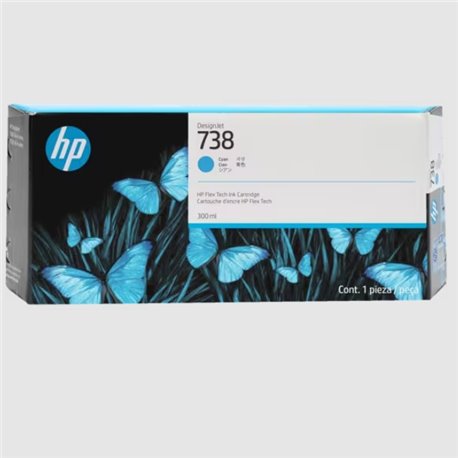 TINTA HP LF 738 676M6A CIAN DESIGNJET T850 / T950 300ML