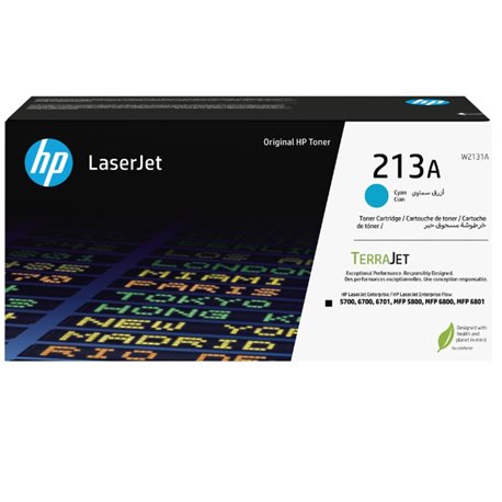 Tóner HP 213A W2131A Cian LaserJet Enterprise 5700DN / MFP 5800 (3 000 Páginas)