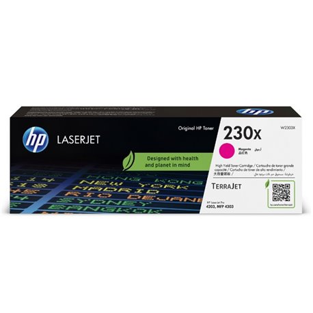 Toner HP 230X W2303X Magenta LASERJET PRO 4203 / MFP 4303 (1 800 Paginas )