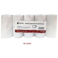 PAPEL NEXTEP ROLLO TERMICO PAPEL MOVIL 80 X 40MM PAQUETE DE 5 ROLLOS