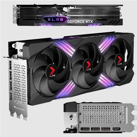 Tarjeta de video PNY 16GB Geforce RTX 4070 TI SUPER Triple fan Verto OC GDDR6X 1HDMI 3DP