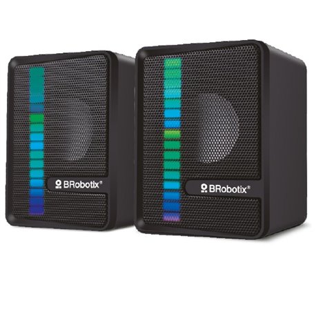 Bocinas Brobotix Multimedia RGB USB /3.5MM Negro
