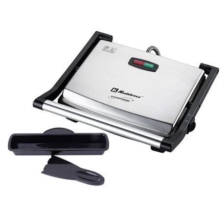Panini Grill Koblenz PGKM-1500 I capacidad 4 rebanadas termostato automático asas tacto frío bandeja colectora y espátula 1500W