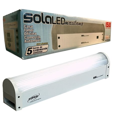 Lámpara de emergencia portátil Sola Basic MAXILAMP LEP-12-90L LED 600 lumens 127 Volts frecuencia 60Hz