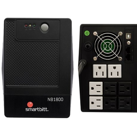 UPS interactivo Smartbitt SBNB1800 1800VA/950W 120V torre 8 NEMA 5-15R (4 con con respaldo batería) puerto USB tipo B