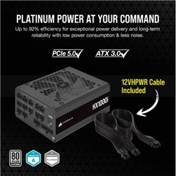 Fuente Corsair 1000W HX1000I 80 Plus Platinum Full Modular ultra low negro
