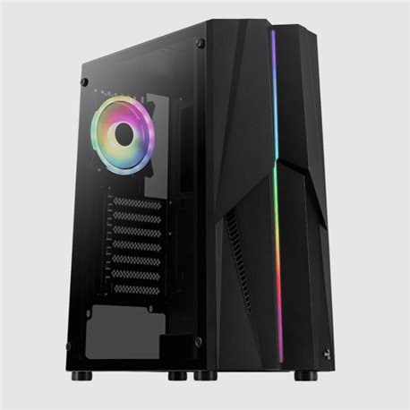 Gabinete AeroCool Mecha V2 Cristal templado Negro ARGB ATX 1xVentiladores
