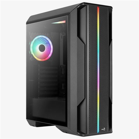 Gabinete AeroCool Splinter Duo G V1 Cristal templado Negro ARGB ATX 3xVentiladores